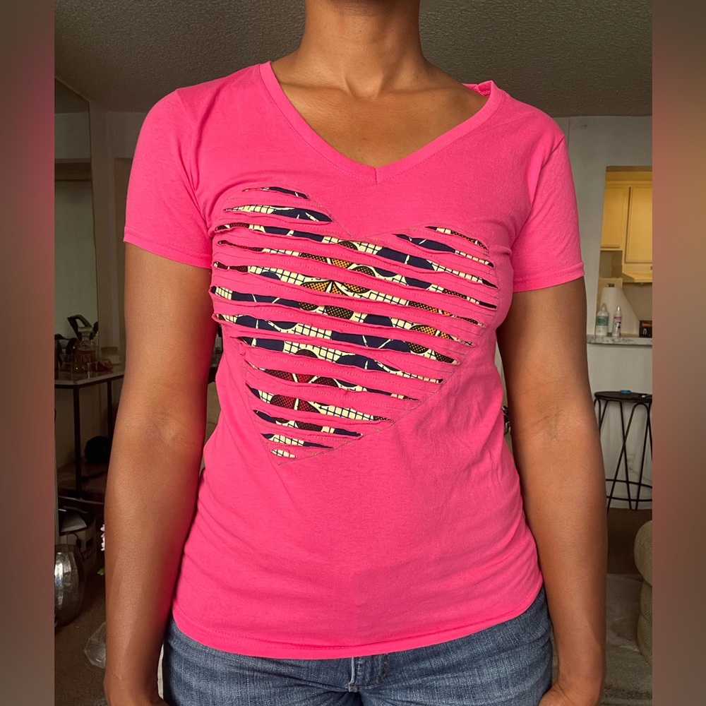 Valentine Pink Heart Cutout Women's Top